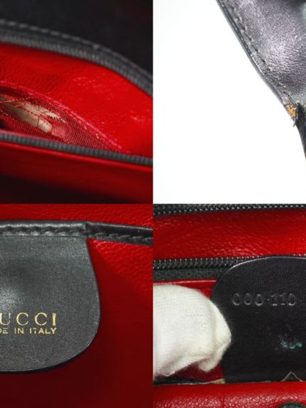 ★SOLD★ Gucci Lock 2-Way Shoulder Bag Leather Black Outside - Picture 9 of 9
